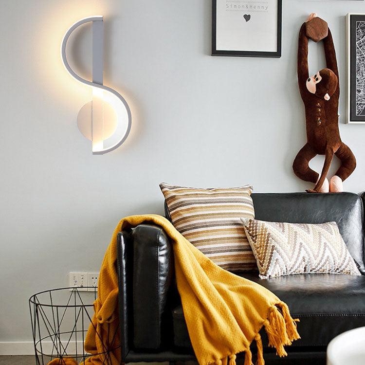 Music Note Silicone Line Wall Lamp