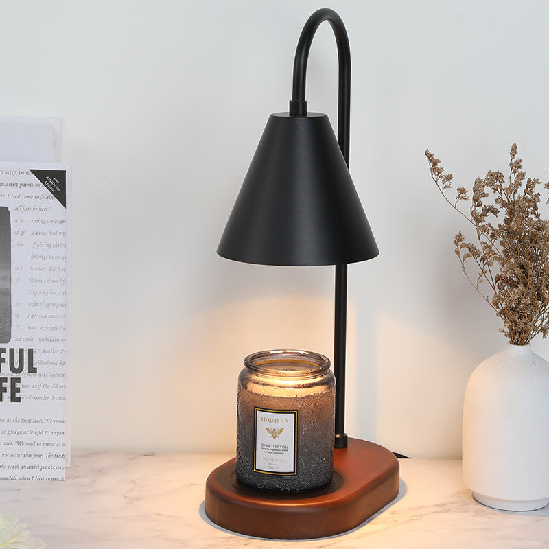 Hardware Cone Wood Dimming Table Lamp