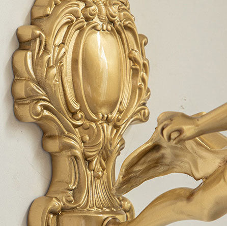 Crystal Brass Flower Angel Wall Lamp