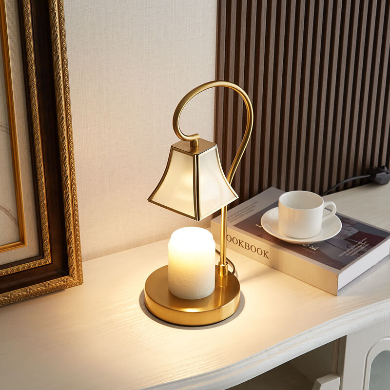 Quadrangular Iron Glass Aromatherapy Table Lamp