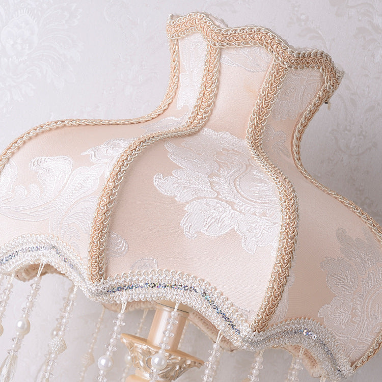 Round Tasseled Vase Fabric Table Lamp