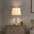 Brass Fabric Cylinder Bedside Table Lamp