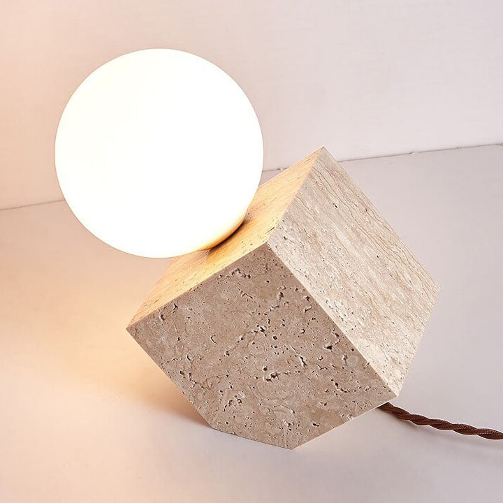 Nostalgic Yellow Travertine Inclined Table Lamp
