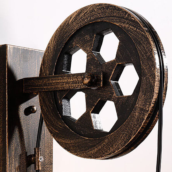 Iron Pulley Cage Wall Lamp