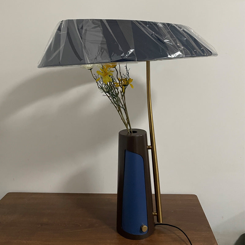 Cylinder Vase Hardware Fabric Table Lamp