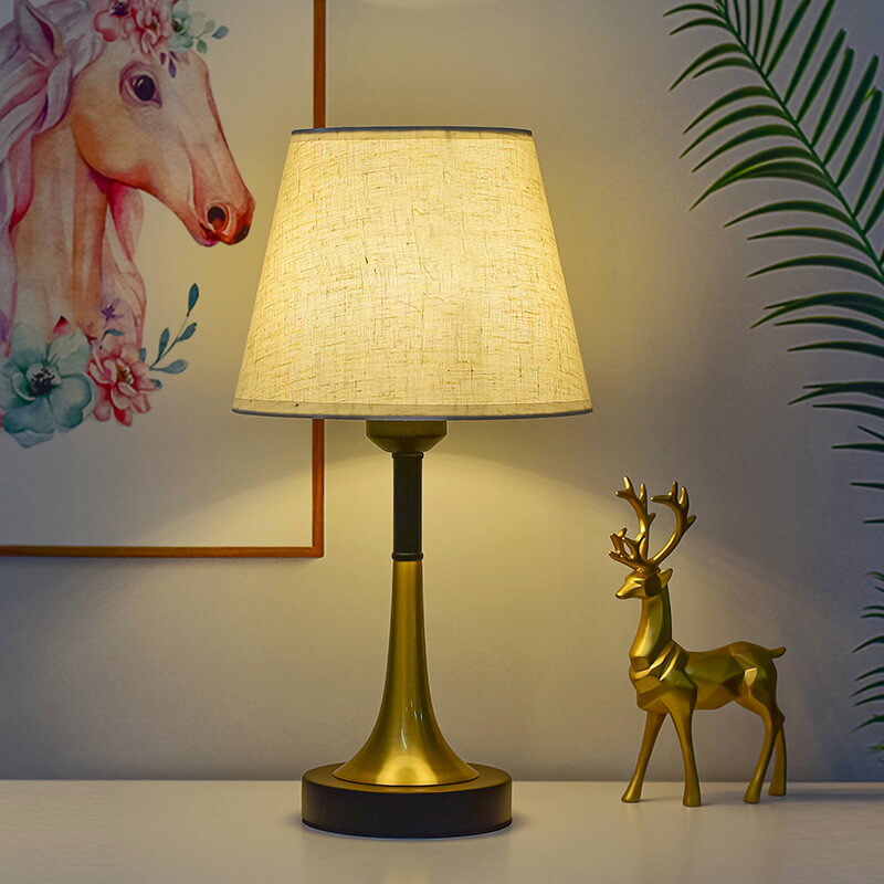 Metal Fabric Remote Control Table Lamp