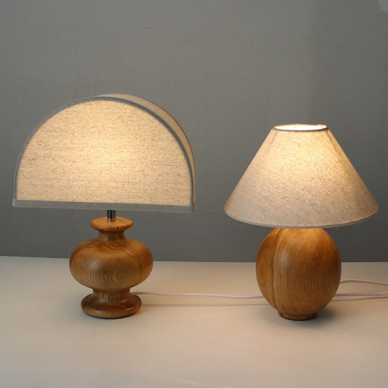 Solid Wood Fabric Table Lamp