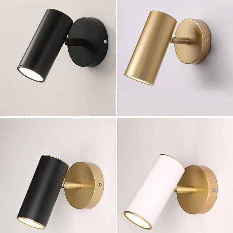 Plated Cylindrical Reading Wall Lamp