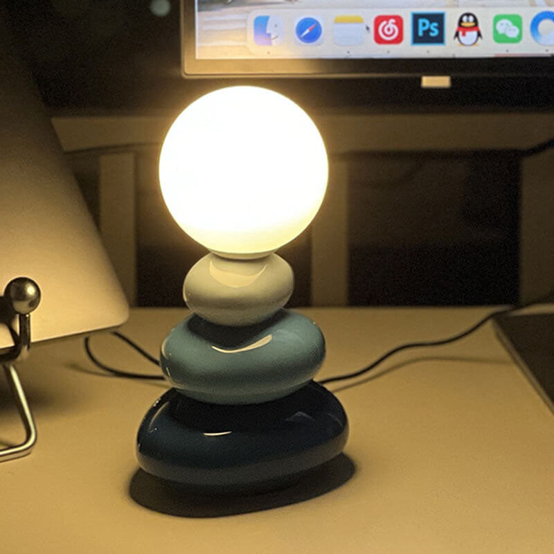 Pebble Ceramic Glass Table Lamp