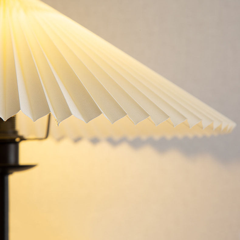 Vintage Fabric Pleated Shade Floor Lamp