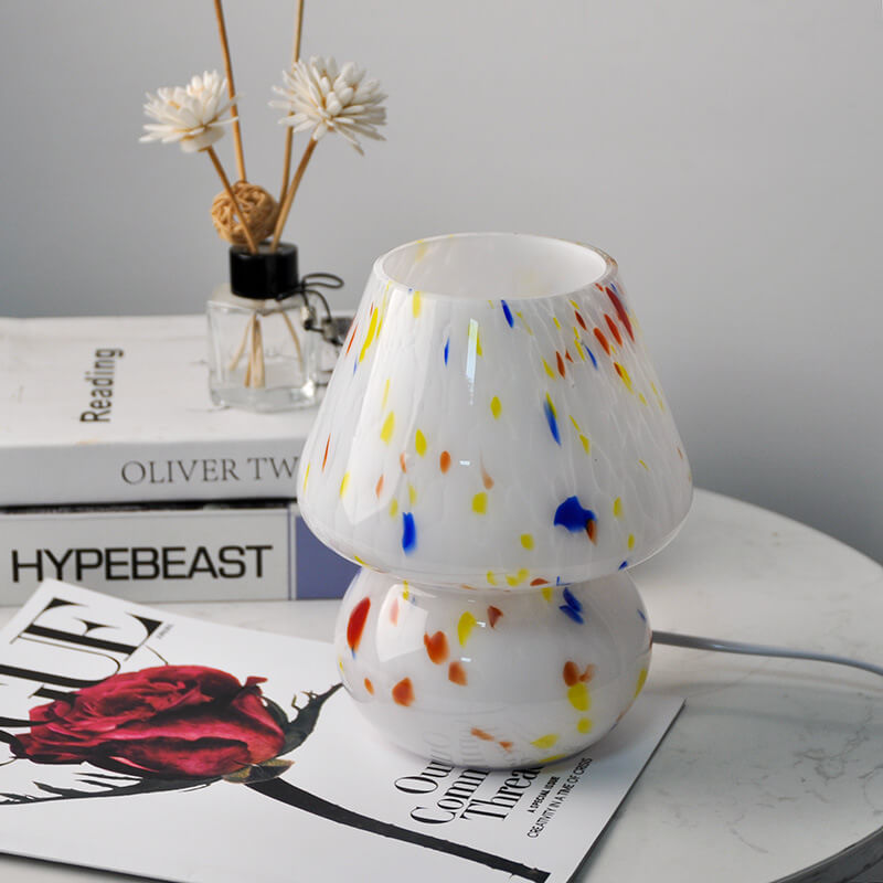 Watercolor Mushroom Glass Table Lamp