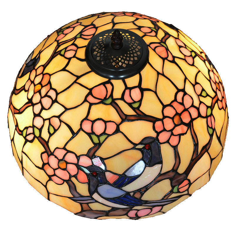 Stained Glass Magpie Plum 2-Light Floor Lamp