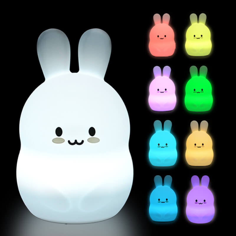 Cute Rabbit Pat Silicone Table Lamp
