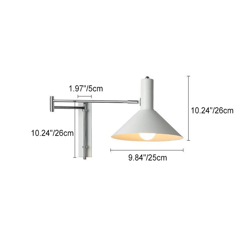 Round Tapered Iron Retractable Wall Lamp
