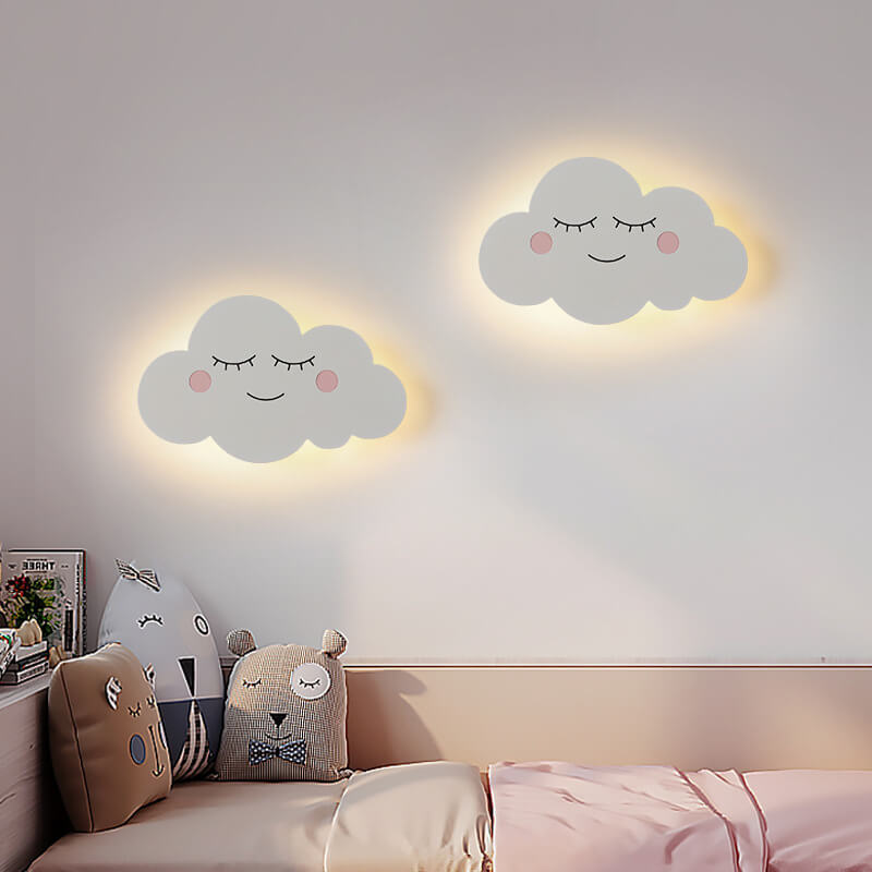 Clouds Iron Emoji Kids Wall Lamp