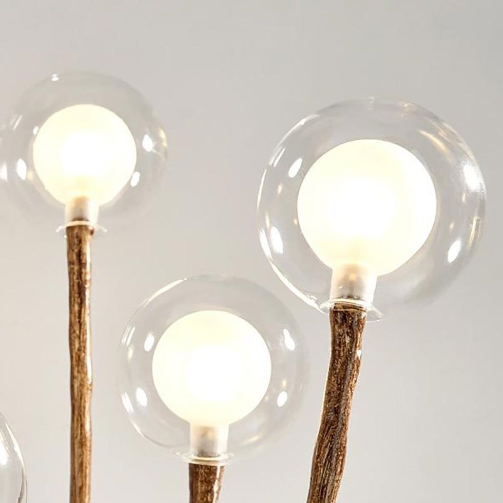 Branch Polymer Metal Glass 8-Light Table Lamp