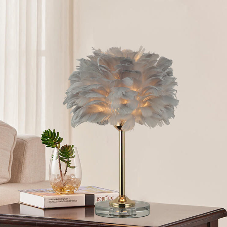 Feather Crystal Table Lamp