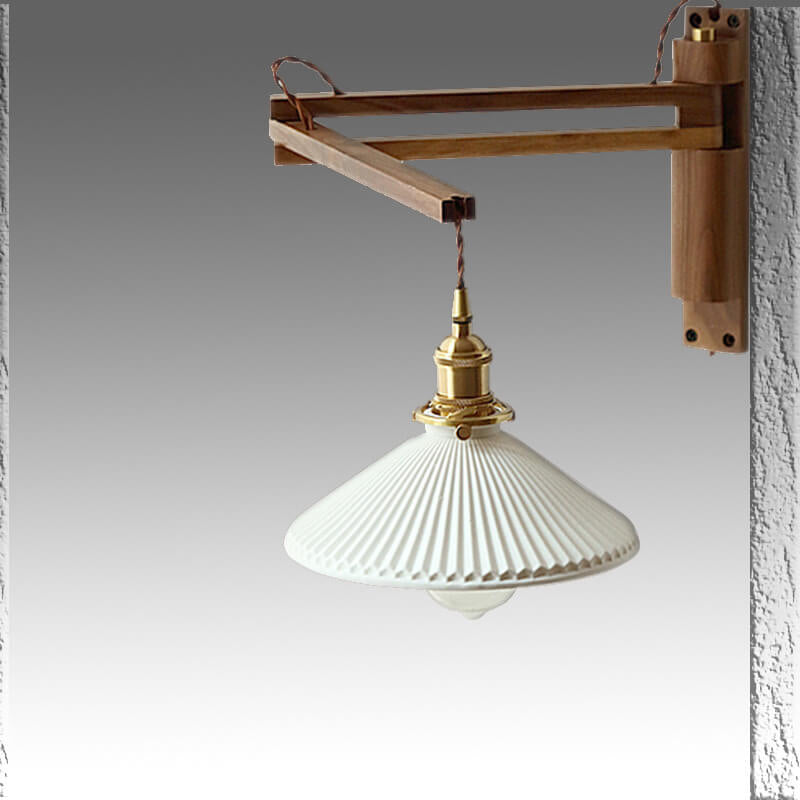 Milk White Striped Glass Wall Lamp