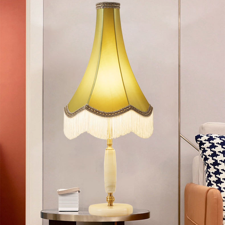 Fabric Fringed Horn Table Lamp