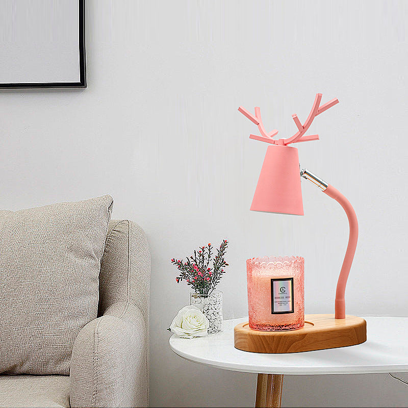 Iron Antler Solid Wood Table Lamp