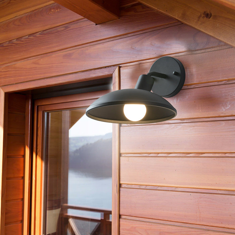 Round Iron Patio Outdoor Light