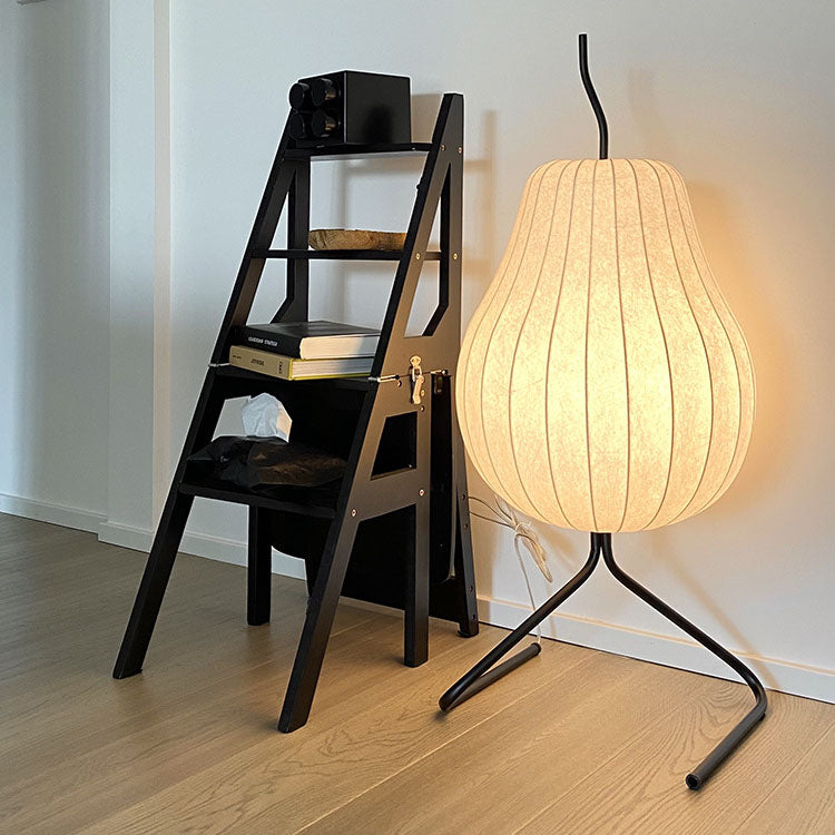 Pear Silk Fabric Iron Floor Lamp