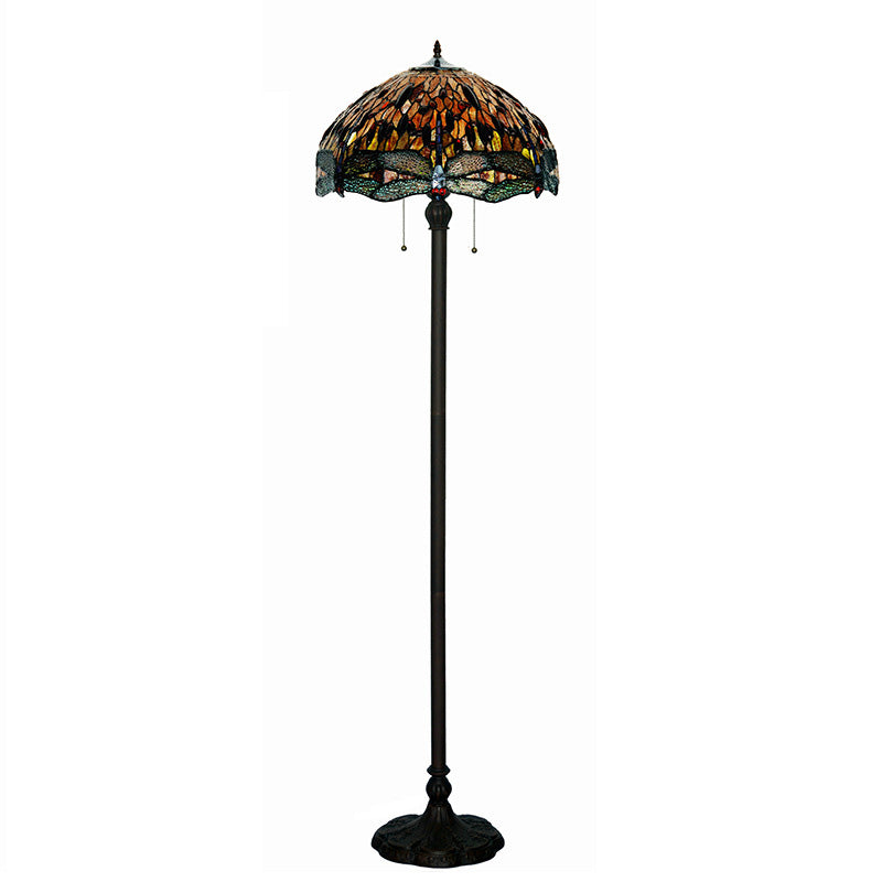 Dragonfly Stained Glass Home 2-Light Floor Lamp