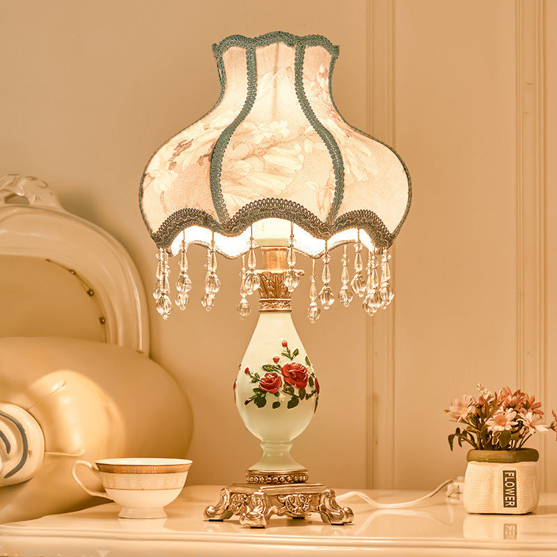 Vase Resin Fabric Bedroom Table Lamp