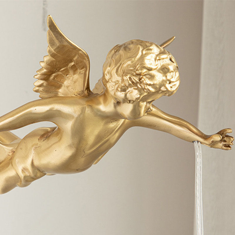 Crystal Brass Flower Angel Wall Lamp