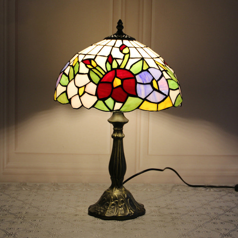 Stained Glass Dome Lotus Table Lamp