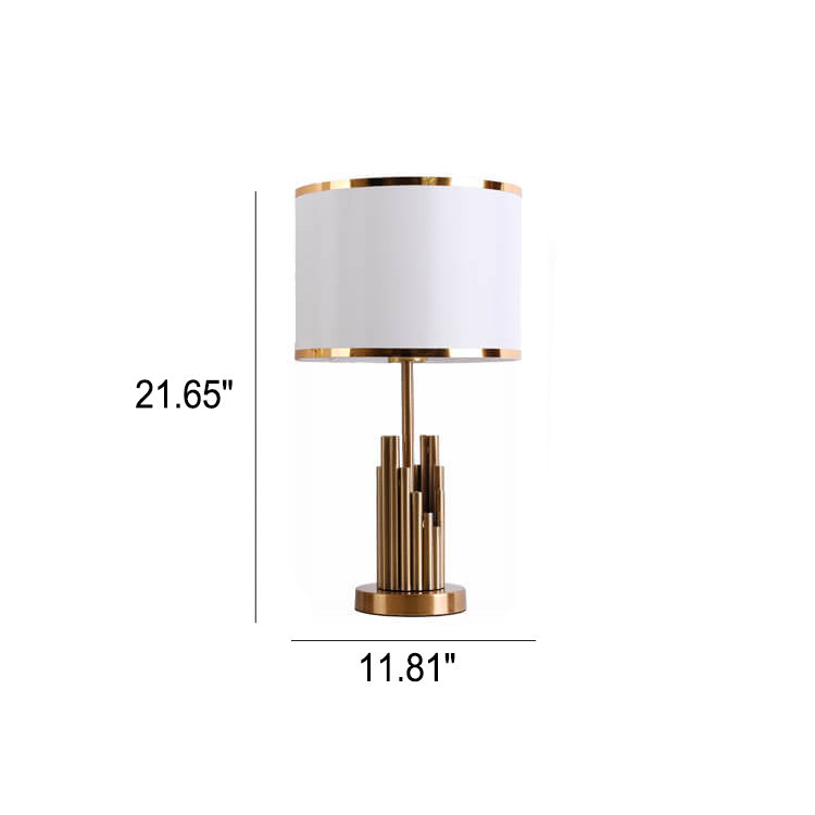 Fabric Cylindrical Design Table Lamp