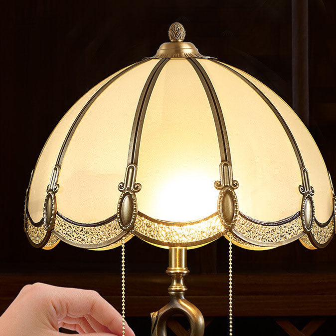 Stained Glass Swan Copper 2-Light Table Lamp