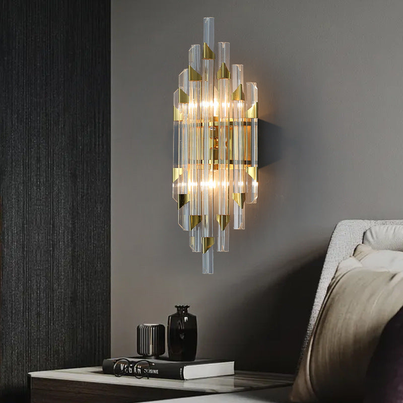 Stripe Hardware Crystal 2/4 2-Light Wall Lamp