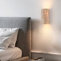 Striped Beige Travertine Semicircle Wall Lamp