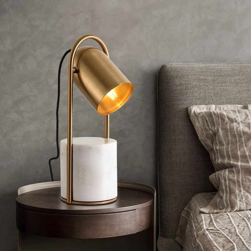 Hardware Bell Marble Column Table Lamp