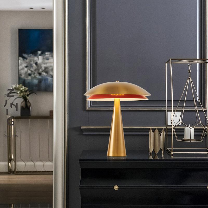 Iron Mushroom Shape Home 2-Light Table Lamp