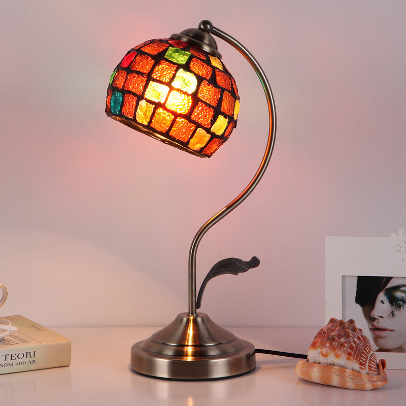 Round Spherical Glass Hardware Table Lamp
