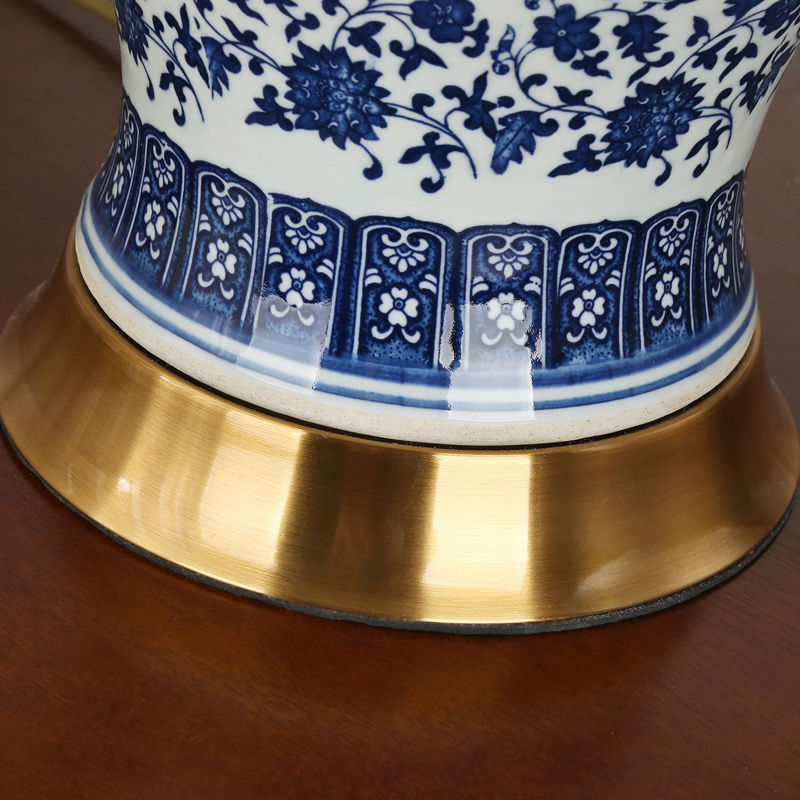 Vase Trapezoidal Ceramic Fabric Table Lamp