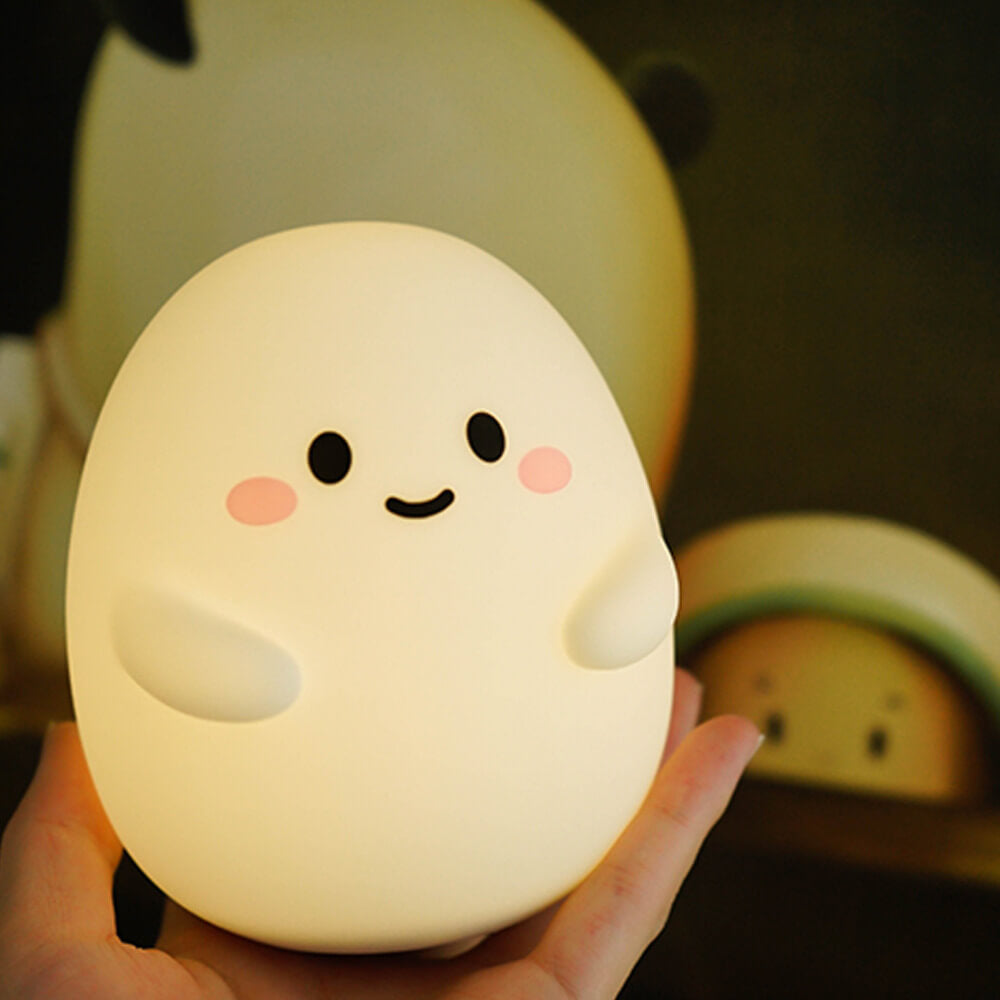 Cartoon Egg Silicone Kids Table Lamp