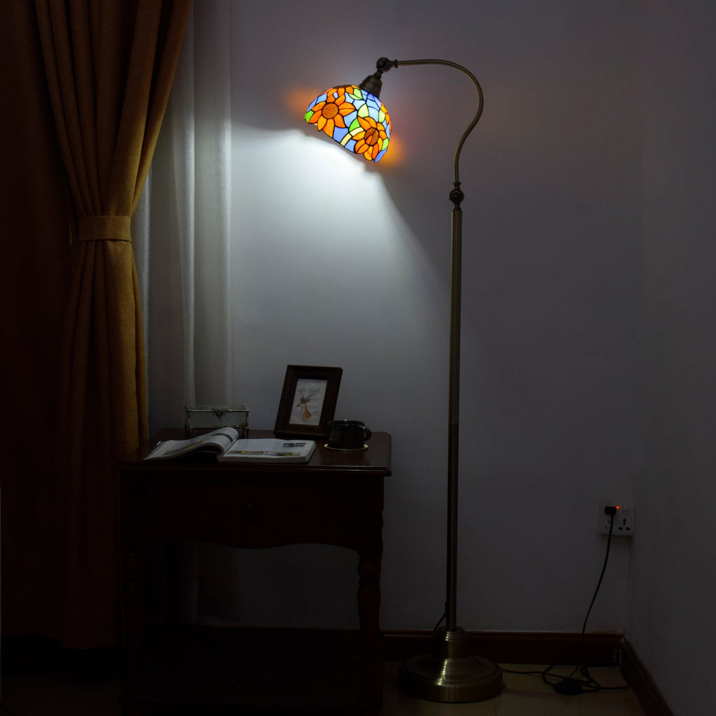 Iron Glss Dome Round Floor Lamp