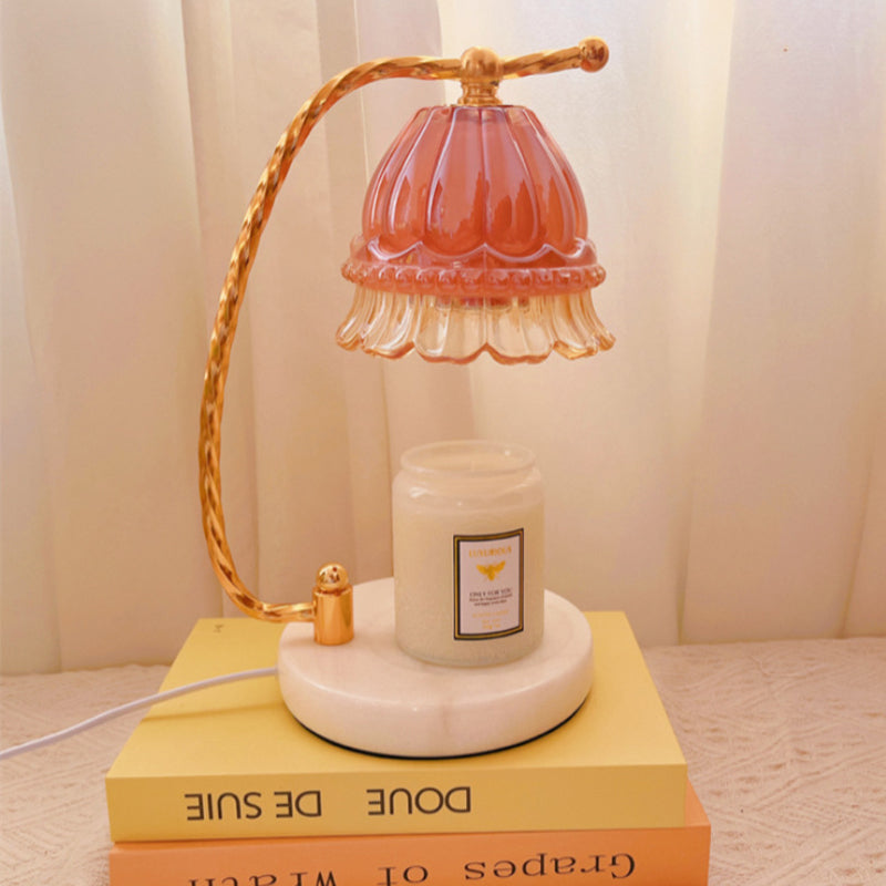 Floral Metal Glass Aroma Table Lamp