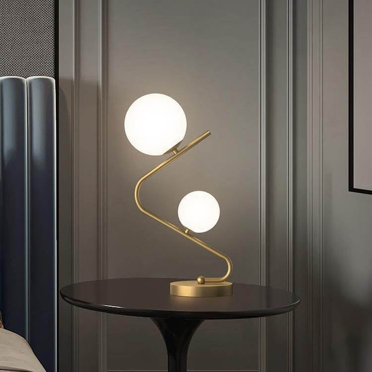 Copper Ball 2-Light Table Lamp