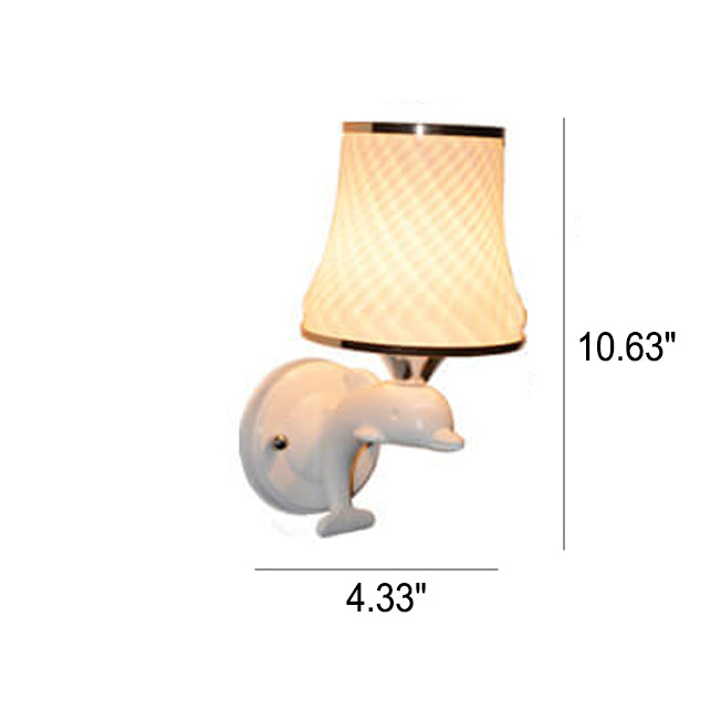 Glass Dolphin Decoration Design Wall Lamp