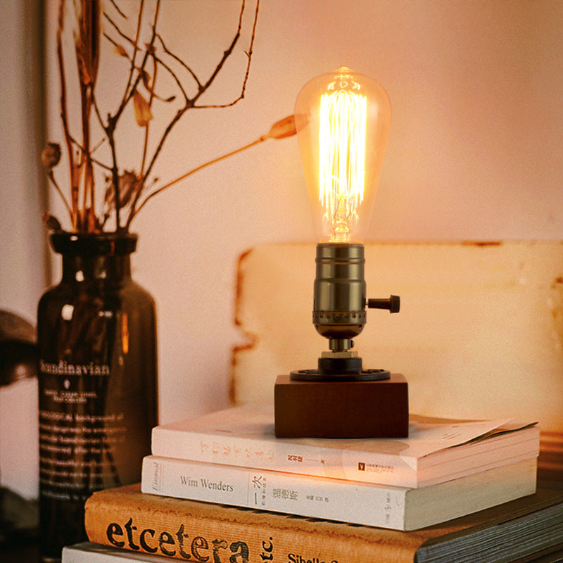 Square Elliptical Aluminium Copper Table Lamp