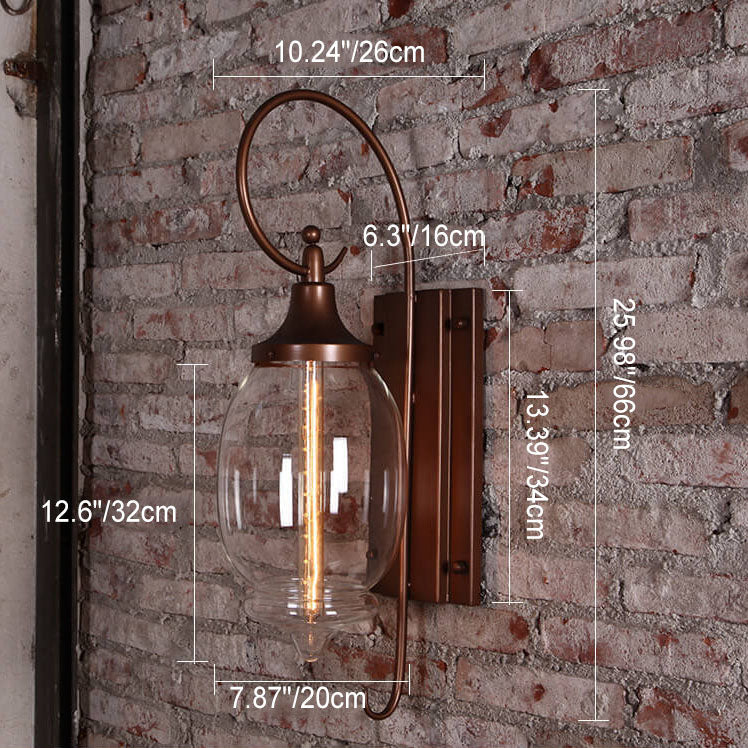 Glass Cup Iron Wall Lamp