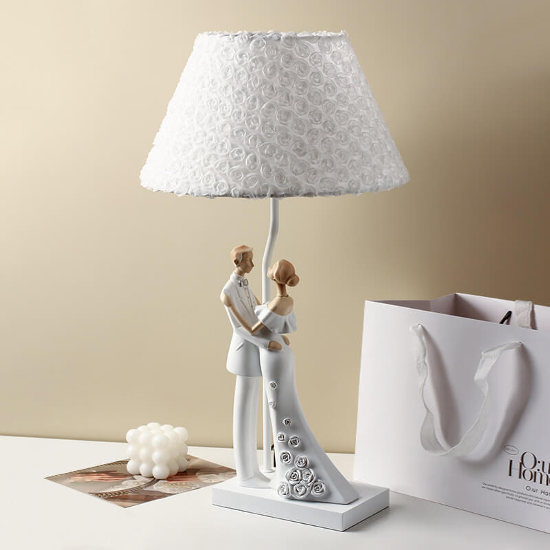 Romantic Resin Hugging Couple Table Lamp