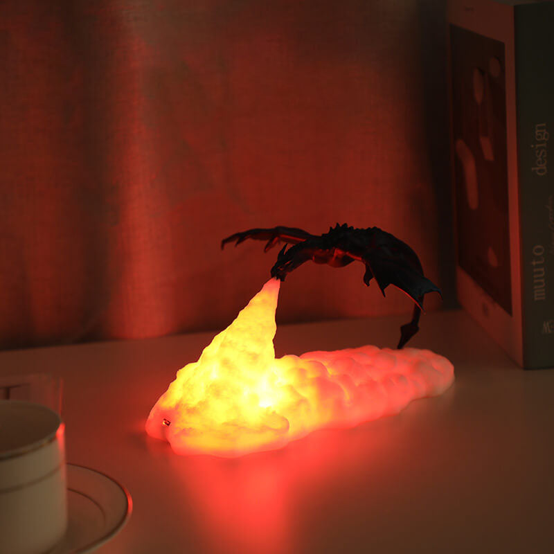 3D Printed Volcano Dragon Table Lamp