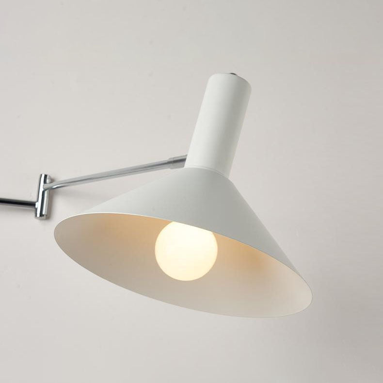 Round Tapered Iron Retractable Wall Lamp