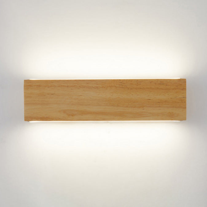 Wooden Acrylic Linear Bedroom Wall Lamp