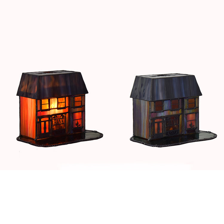 Farmhouse House Trapezoidal Rectangular Table Lamp